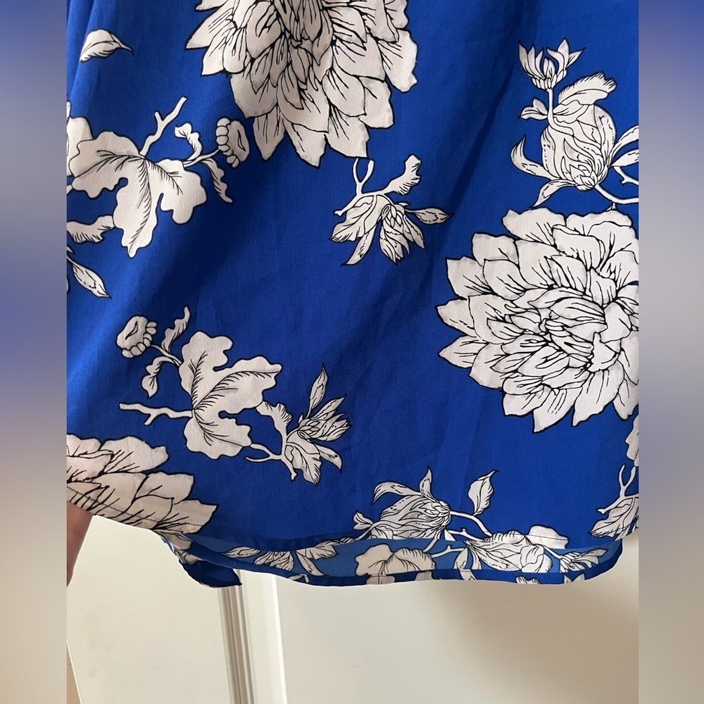 Dalia Designer Royal Blue Floral Print Off the Shoulder Women’s Size Small - Picture 7 of 14